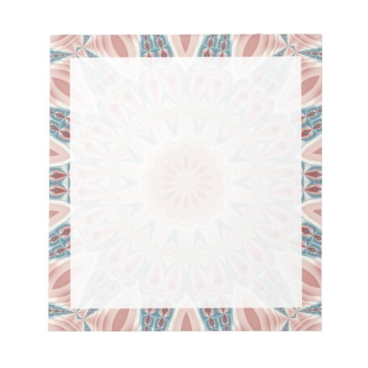 Strikende moderne caleidoscoop mandala fractal kun notitieblok (Voorkant)