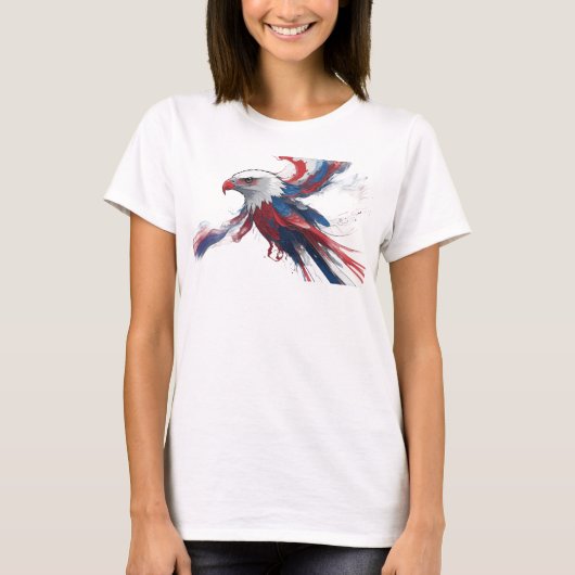 Strikende rode abstracte adelaar creatieve print t-shirt (Voorkant)