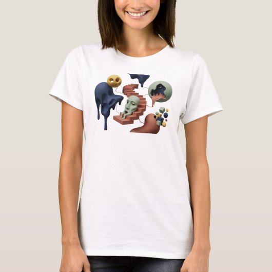 Strikende Roze ABSTRACTE KUNST Grafische T-shirt (Voorkant)