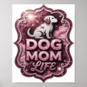 Strikende Roze HOND MOEDER LEVEN Poster