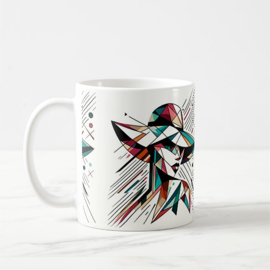 Strikende visuele kunst #5 koffiemok (Links)