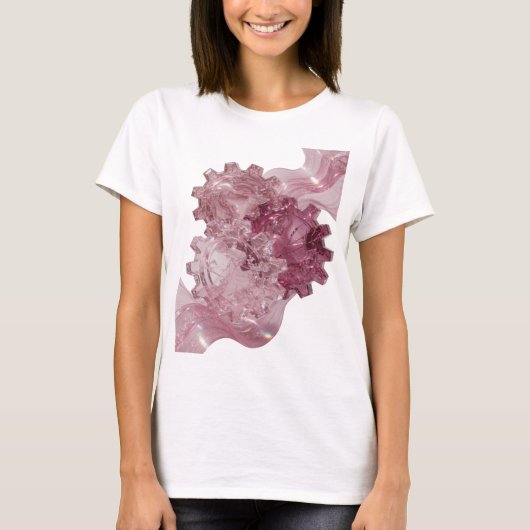 Strikende Zilveren ABSTRACTE KUNST Statement Desig T-shirt (Voorkant)