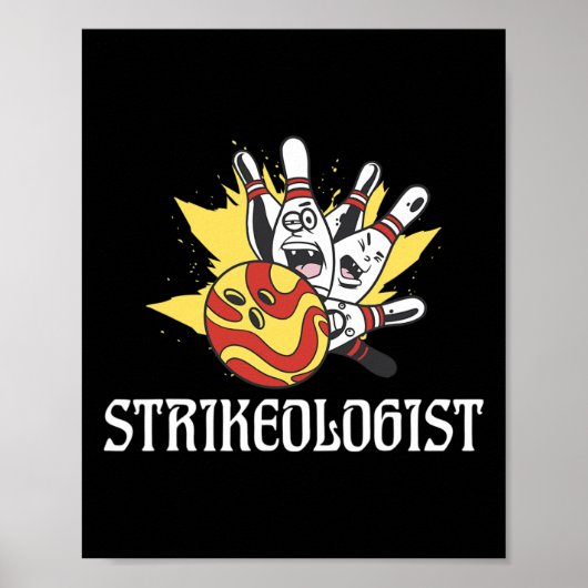 Strikeoloog Bowling Team Bowler Poster (Voorkant)