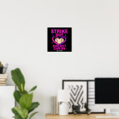 Strikeout borstkanker bewustzijn huiselijk geweld poster (Thuiskantoor)