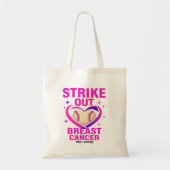 Strikeout borstkanker bewustzijn huiselijk geweld tote bag (Voorkant)