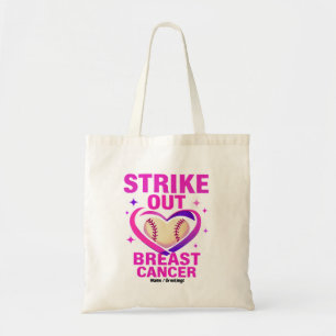 Strikeout borstkanker bewustzijn huiselijk geweld tote bag