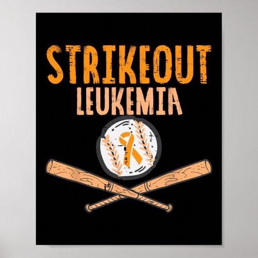 Strikeout leukemie Bysebyll Oranje lintkanker A Poster (Voorkant)