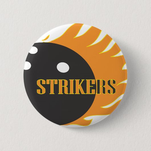Strikers Sinaasappel Ronde Button 5,7 Cm (Voorkant)