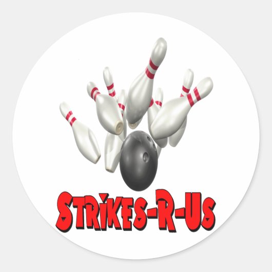 Strikes-R-US Ronde Sticker (Voorkant)