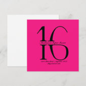 Strikethrough Super Sweet 16 Uitnodiging (Voorkant / Achterkant)
