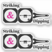 Striking and Dipping- Geologist's Transit Compass Sticker (Voorkant)