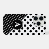 Striking Black And White Style, Custom Monogram iPhone Hoesje (Achterkant horizontaal)
