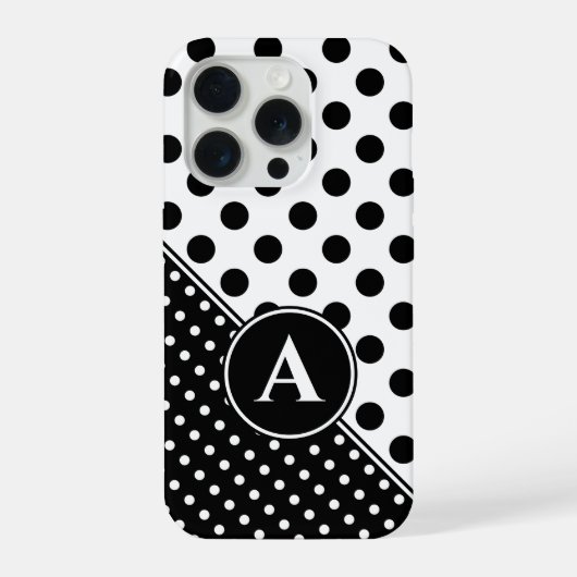 Striking Black And White Style, Custom Monogram iPhone Hoesje (Achterkant)