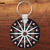 Striking black red grey and white patterned     ke sleutelhanger (Voorkant)