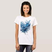 Striking Blue WATER SPLASH Statement T-shirt (Voorkant volledig)