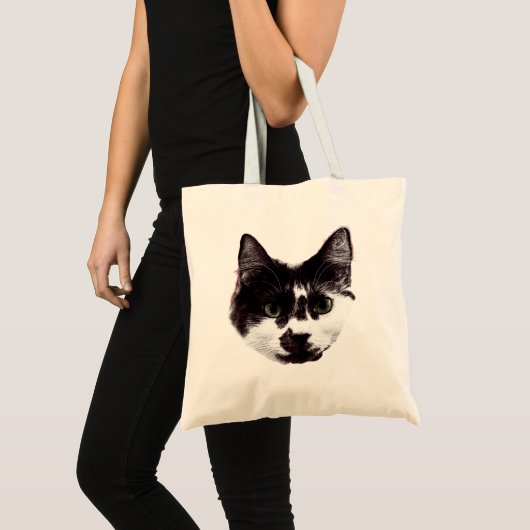 Striking Cat Gaze | Ink Style Tote Bag (Voorkant (product))