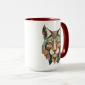 Striking Colorful Geometric Lynx Face Mok (Voorkant rechts)
