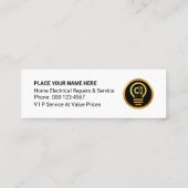 Striking Electrical Lightning Wave Electrician Mini Visitekaartje (Achterkant)