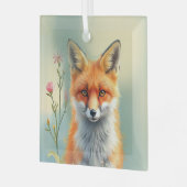 Striking Eyes of a Cunning Red Fox   Glas Ornament (Voorkant links)