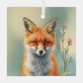 Striking Eyes of a Cunning Red Fox   Glas Ornament (Achterkant)