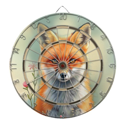 Striking Eyes of a Cunning Red Fox Regulation Dartbord (Voorkant)