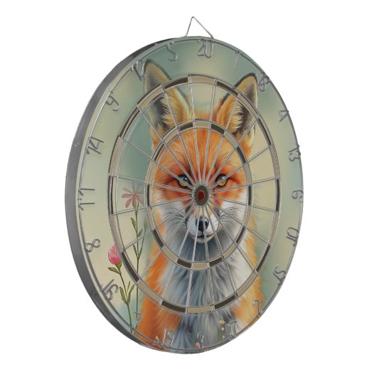 Striking Eyes of a Cunning Red Fox Regulation Dartbord (Voorkant Links)
