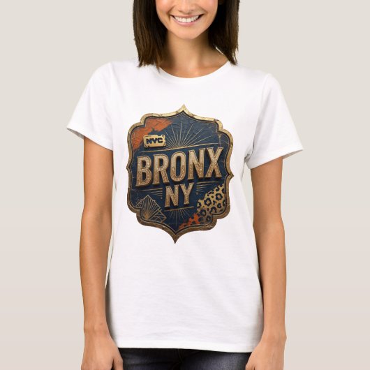 Striking Gold BRONX NY Print T-shirt (Voorkant)