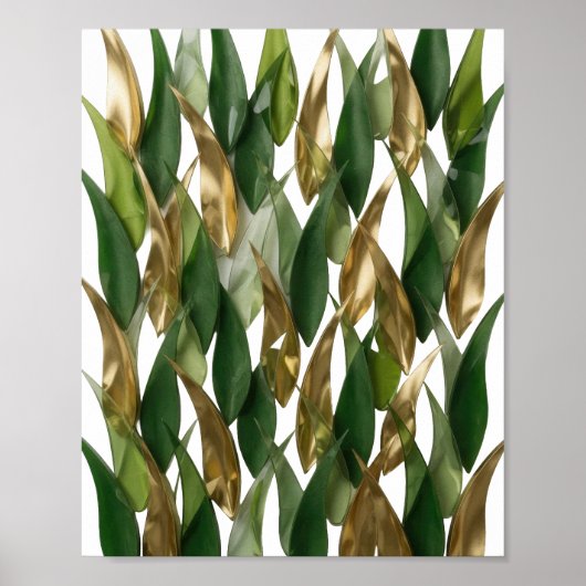 Striking Gold LEAFY FUSION 3D Tekst Kunst Poster (Voorkant)