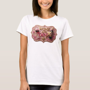 Striking Gold WIJN EN EET Artistic Motief T-shirt