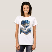 Striking Goud ABSTRACTE KUNST Statement Design T-shirt (Voorkant volledig)
