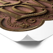 Striking Goud LIVE LOVE Citaat Design Poster (Hoek)