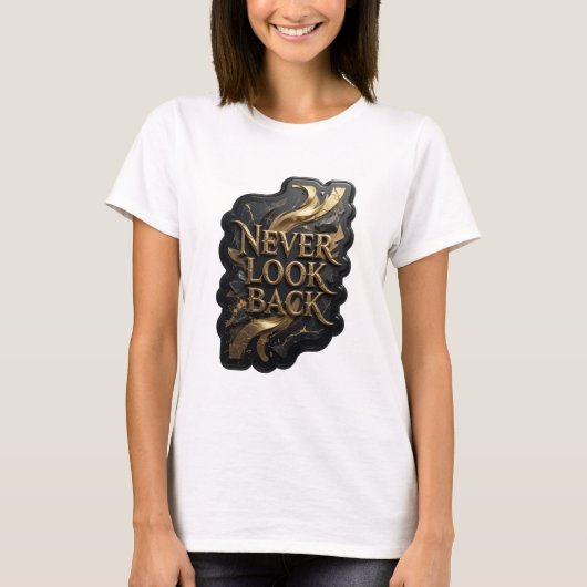 Striking Goud NOOIT OMKijken Shirt Ontwerp (Voorkant)