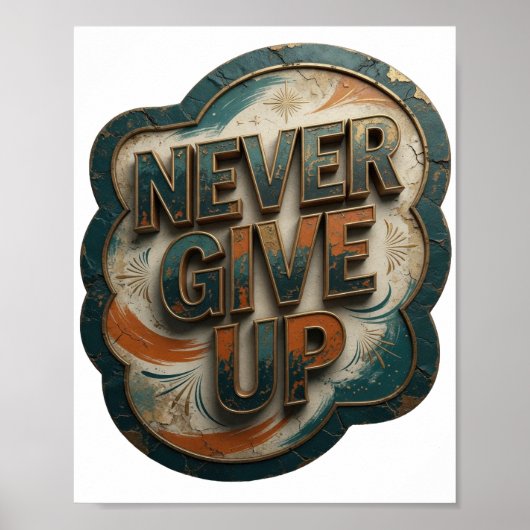 Striking Goud NOOIT OPGEVEN Poster (Voorkant)