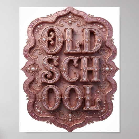Striking Goud OLD SCHOOL Statement Design Poster (Voorkant)