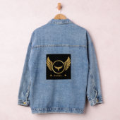 Striking Gouden Adelaar met Vleugels Engel Tekst D Denim Jacket (Hangar)