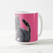 Striking Gray Tabby Cat with Green Eyes Koffiemok (Voorkant rechts)