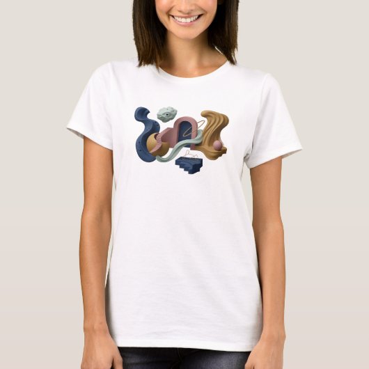 Striking Navy ABSTRACTE KUNST Kunstprint T-shirt (Voorkant)