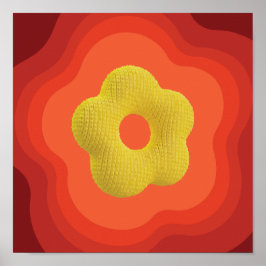 Striking Oranje Bloem Kunst Poster - Vierkant Desi