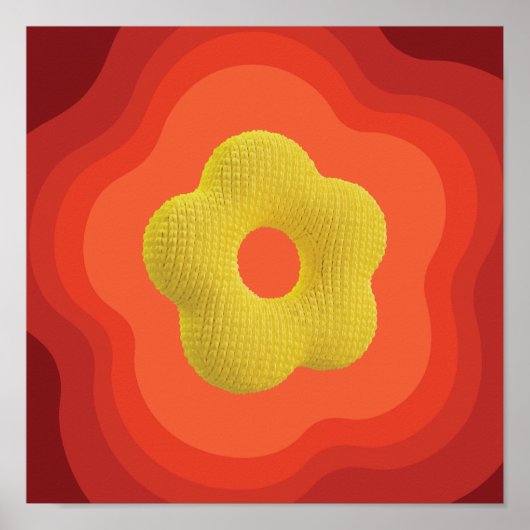 Striking Oranje Bloem Kunst Poster - Vierkant Desi (Voorkant)