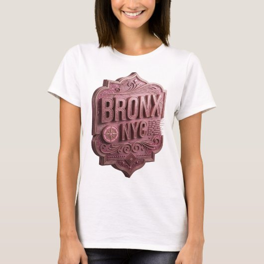 Striking Pink BRONX NYC Citat Shirt (Voorkant)