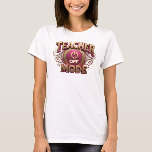 Striking Rode LEREN MODUS UIT Aangepaste Creatie T-shirt (Voorkant)