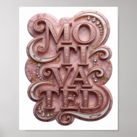 Striking Roze GEMOTIVEERDE Statement Ontwerp Poster (Voorkant)