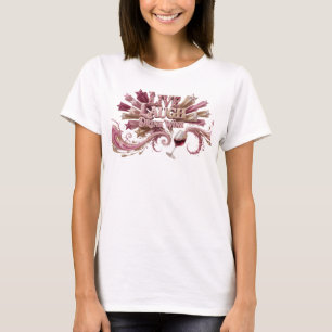 Striking Roze LIVE LAUGH DRINK WINE Artistiek Moti T-shirt