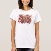 Striking Roze READY SET DRINK 3D Tekst Kunst T-shirt (Voorkant)