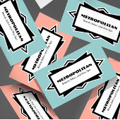 Striking Simple Art Deco Custom Color Visitekaartje