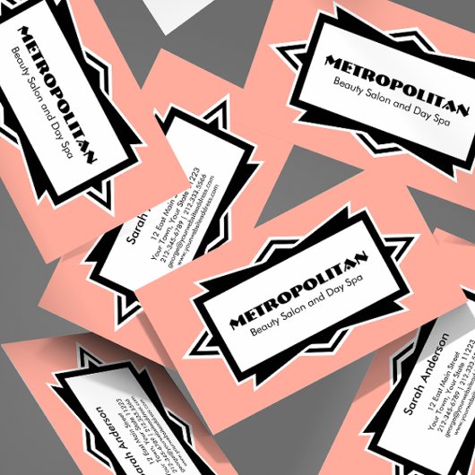 Striking Simple Art Deco Custom Color Visitekaartje