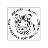 Striking Tijger Ronde Retouradres Rubberstempel (Afrduk)