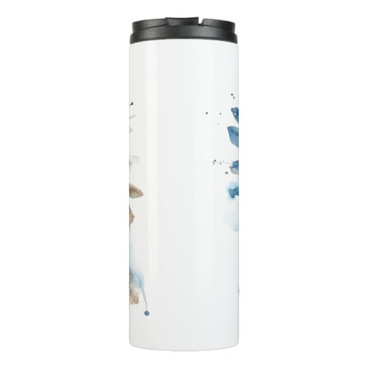 Striking Watercolor: Indigenous Woman Chief Headdr Thermosbeker (Achterkant)