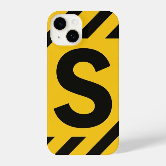 “Striking Yellow Cover with Bold Black Trendy iPhone Hoesje (Achterkant)