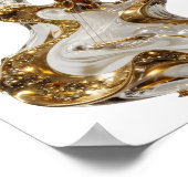 Striking Zilver ABSTRACTE KUNST Abstract ontwerp Poster (Hoek)